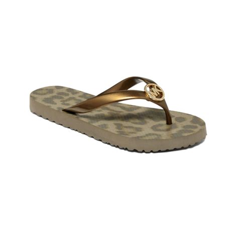 michael kors flip flops in gold|Michael Kors flip flops women's.